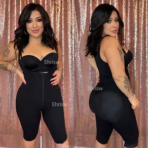 Ritsleting lebih panjang Faja hitam hanya pembentuk wanita Post Liposuction pembentuk Postpartum pemulihan Shapewear Flatten perut Fajas