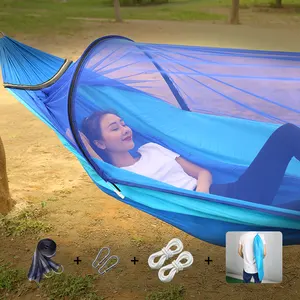 winpolar double folding hammock beach tree house mosquito net hanging hammock tent outdoor camping