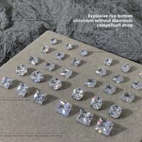 Vente en gros 5A Perceuse à ongles 3D en zircon transparent Flash Engrais sucre en cristal transparent Zircon à pointe carrée pour bijoux à ongles