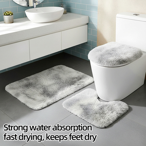 Poland Stock Non Slip <b>Bathroom</b> Rug <b>Set</b> 3 Piece Marble <b>Mat</b> Toilet Contour Bath EU Dropshipping - Product Image 3