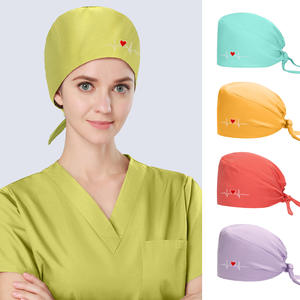 Gorro Quirúrgico de Color Sólido con Botón, para Trabajo en Agencias de Peluquería Canina, Belleza, Laboratorio y Enfermería - Product Image 1