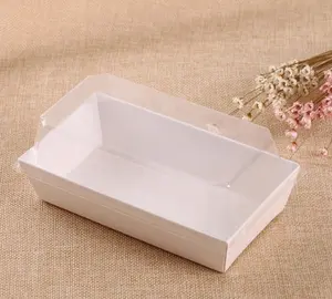Caja de plástico para postres cuadrados, embalaje transparente con tapas