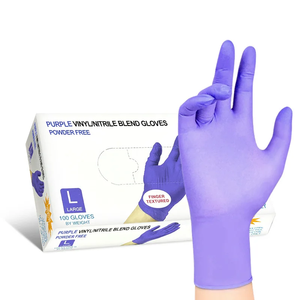 Guantes de mezcla de vinilo de nitrilo desechables sin polvo y látex azul blanco para limpieza del hogar cocina - Product Image 2