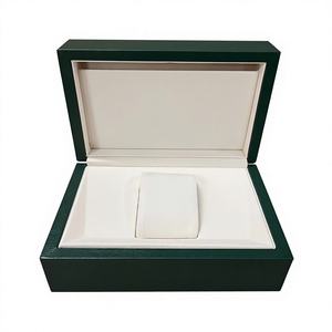 Boîte de présentation de montre de luxe originale haut de gamme en bois écologique, ensemble de rangement cadeau rectangulaire vert vague - Product Image 2
