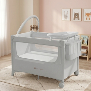 Culla per Neonati Pieghevole in Ferro di Alta Qualità con Fasciatoio Integrato, Ideale per Camera da Letto, Ospedale o Parco - Product Image 1