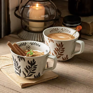 แก้วกาแฟเซรามิกสไตล์ญี่ปุ่นลายการ์ตูน ขนาด 301-400 มล. ใช้กับเครื่องล้างจานและไมโครเวฟได้  รับทำสีและโลโก้ตามสั่ง ของขวัญสำหรับงานปาร์ตี้และใช้ในบ้าน - Product Image 2