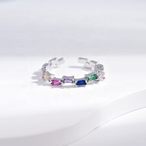 wholesale plata 925 <b>silver</b> cheap woman fashion <b>ring</b> personalized 14k 18k gold plated simple adjustable <b>stacking</b> zircon <b>rings</b> - Product Image 1