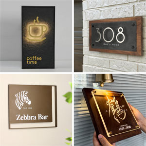 新款中式发光二极管照明书法标牌、定制艺术标牌、高端商业空间铭牌 - Product Image 3