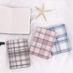 Carnet de notes personnalisé A5 en tissu de lin à carreaux, couverture rigide, reliure thermique - Product Image 3