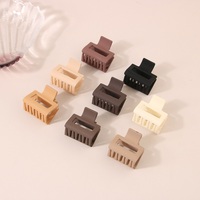 Jepit Rambut Mio Seri Kopi 4cm, Jepit Rambut Kecil Warna Matte Sederhana untuk Wanita dan Anak Perempuan, Jepit Model Shark Tipis dari Plastik, Murah