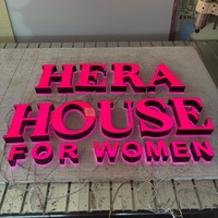 Letrero Luminoso LED para Gimnasio de Mujeres, Letrero Exterior Impermeable con Letras en 3D, Letrero con Logotipo LED Personalizado para Decoración de Pared