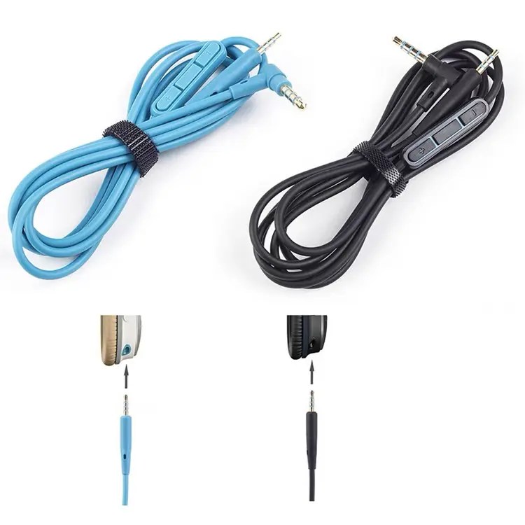 For Bose Quietcomfort QC25 Audio Cable With Microphone 3.5mm to 2.5mm in line Cord 1.4m Headphone Cables with mic