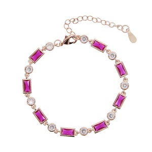 Bracelet rouge vert géométrique rectangle cz pour femmes, nouvel arrivage de printemps <span class=keywords><strong>2023</strong></span> - Product Image 6