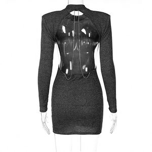 <span class=keywords><strong>Vestido</strong></span> Corto Ajustado de Lentejuelas con <span class=keywords><strong>Manga</strong></span> <span class=keywords><strong>Larga</strong></span> y <span class=keywords><strong>Espalda</strong></span> <span class=keywords><strong>Descubierta</strong></span> para Mujer, Sexy, para Fiesta y Club Nocturno, Ideal para Dropshipping - Product Image 5