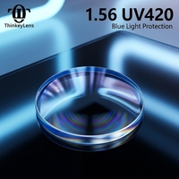 Vente en gros de lentilles optiques progressives 1.56 anti-lumière bleue UV420 avec revêtement HMC bleu