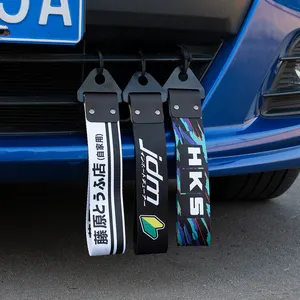 JDM Racing Sports Style Tow Strap Universal Race Towing Bars Nylon Car Trailer Ropes Hook For NOS Bride Initial D Tow