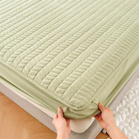 Protège-matelas de luxe imperméable en polyester tricoté à motif géométrique et couleur unie pour usage hospitalier