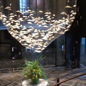 Tùy chỉnh nghệ thuật hiện đại Mặt dây chuyền thủy tinh hình bầu dục hoa lá phong cách cho hành lang trong nhà sống thiết kế Trần treo cho hiển thị - Product Image 1