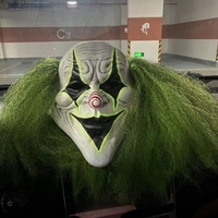 Masque de Clown Joker pour Halloween avec perruque verte Masques de déguisement de Cosplay effrayant pour adultes