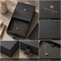 Boîte sur mesure en carton crème pour ensemble de colliers, avec insert incliné, étui rigide en papier, fabrication OEM