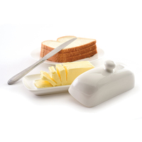 En gros En Céramique Blanche De Style Moderne Beurrier avec Couvercle Ustensiles De Cuisine