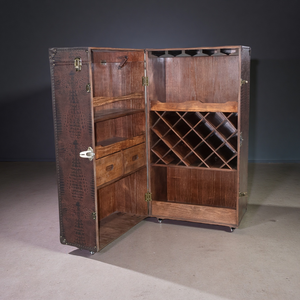 خزانة رفوف خشبية عتيقة من نوع ODM لعرض المطبخ المنزلي غرفة المعيشة خزانة بار محمولة من المجموعة القديمة - Product Image 1