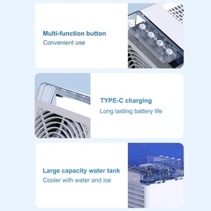 Portable <b>Mini</b> USB Charging Air Conditioner Water Mist Household Use Small Water Desktop <b>Cooler</b> Fan - Product Image 4