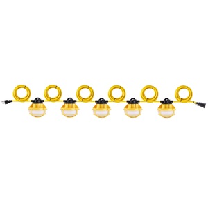 50ft Construction String Light 65w 8000lumen Led String <strong>Temporary</strong> Work Light Outdoor <strong>Lighting</strong> with 5 Bulbs - Product Image 2
