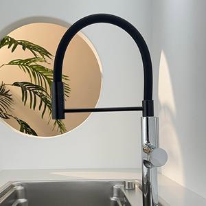 <span class=keywords><strong>Robinet</strong></span> de cuisine moderne en laiton massif de qualité supérieure 1689g avec bec flexible magnétique en silicone, mitigeur de luxe à poignée unique pour évier, idéal pour hôtels et centres commerciaux - Product Image 3
