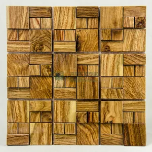 TianGe Modern 3d Interior Bass Traps Decorative Antiques Stacked Concave Original Ecological Wood Mosaic Acoustic Diffuser