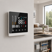TELIN AC8400 Smart WiFi Thermostat Pemanas Lantai 230V Dapat Diprogram Layar Sentuh Kaca 7 Hari untuk Pemanas Lantai Bawah Hotel Apartemen