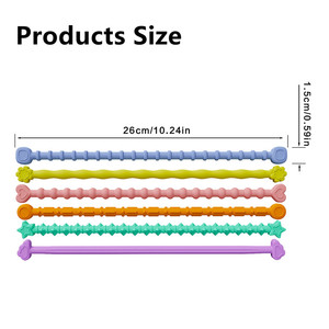 New Arrived 6 <b>Pack</b> Silicone Sensory <b>Fidget</b> Stick Toys Anxiety Relief Stretchy Sticks - Product Image 3