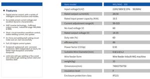Machine à souder MIG double tension 300 ampères avec machine à souder MIG synergique 300A gaz et sans gaz - Product Image 5