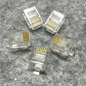 Rj11 Crystal Connector 6P6C Copper Core Voice Line <b>Plug</b> In <b>Adapter</b> For Telephone Connection - Product Image 3