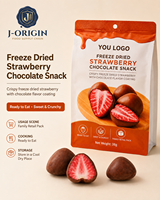 Gedroogde aardbeien snack, echt fruit, knapperig dessert topping, klaar om te eten, 38g, Fujian groothandel OEM leverancier, 12 maanden houdbaarheid