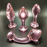 Juguetes Sexuales para Adultos, Dildo de Cristal para Mujeres, Tapón Anal de Cristal, Perlas Vaginales Rosadas, Bonito Tapón Anal