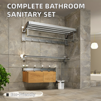 Ensemble de toilettes en acier inoxydable et aluminium avec porte-serviettes en ABS, accessoires de salle de bain, design sanitaire