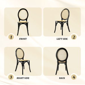 <span class=keywords><strong>Chaise</strong></span> de salle à manger élégante <span class=keywords><strong>Louis</strong></span> <span class=keywords><strong>XVI</strong></span> avec dossier en médaillon et dossier en rotin naturel - Product Image 5