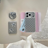 Coque de téléphone de luxe en gros, électroplaquée, motif étoile, magnétique, en TPU et PC, avec support cœur miroir et porte-cartes pour iPhone 17 16 Pro Max