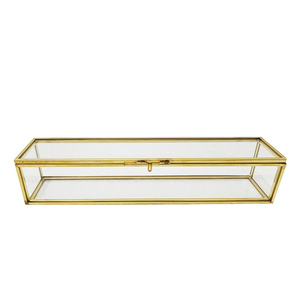 Boîte aux Lettres <span class=keywords><strong>Vintage</strong></span> en Métal et Verre « Love » avec Parchemin, Boîte de Présentation Claire en Métal Doré et Verre pour Réception de Mariage - Product Image 3