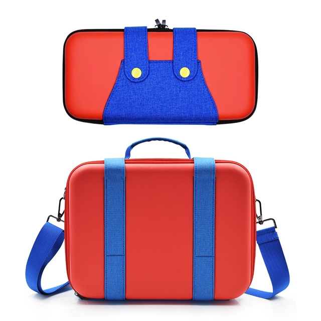 Travel-Friendly Protective Waterproof Red EVA Hard Shell Case for Nintendo Switch OLED-Portable Storage for Console Controllers