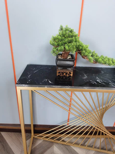 Meja Konsol Dinding Tinggi, Dekorasi Dinding Cocok dengan Cermin Bingkai Garis Yang Indah - Product Image 3