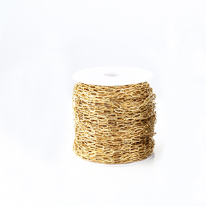 Catena a maglie ovali a forma di graffetta |   Catena in <span class=keywords><strong>Acciaio</strong></span> Inossidabile 316L Placcata Oro 18K PVD per Creazione di Bracciali e Collane Fai-da-Te - Product Image 6