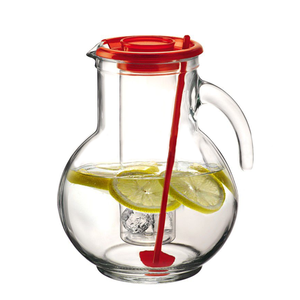 Kufra <b>Jug</b> with Red Lid, 2 L, with Ice Bucket, Bormioli Rocco - Product Image 1