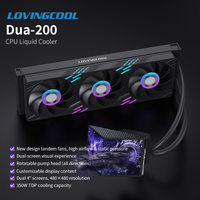 Refroidisseur d'eau pour processeur LOVINGCOOL 4K à double écran, radiateur pour PC Gamer, ventilateur RGB haute vitesse 2500RPM, refroidisseur liquide AMD/Intel pour ordinateur