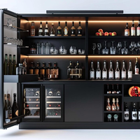 Armoire à liqueur de vin en acier inoxydable de luxe sans formaldéhyde meubles de maison modulaires de haute qualité avec caractéristique de résistance aux chocs