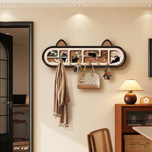 Appendiabiti da <span class=keywords><strong>porta</strong></span> in MDF stile antico con gatto, portaoggetti per chiavi, borse, cappotti e cappucci, con pannello forato - Product Image 1