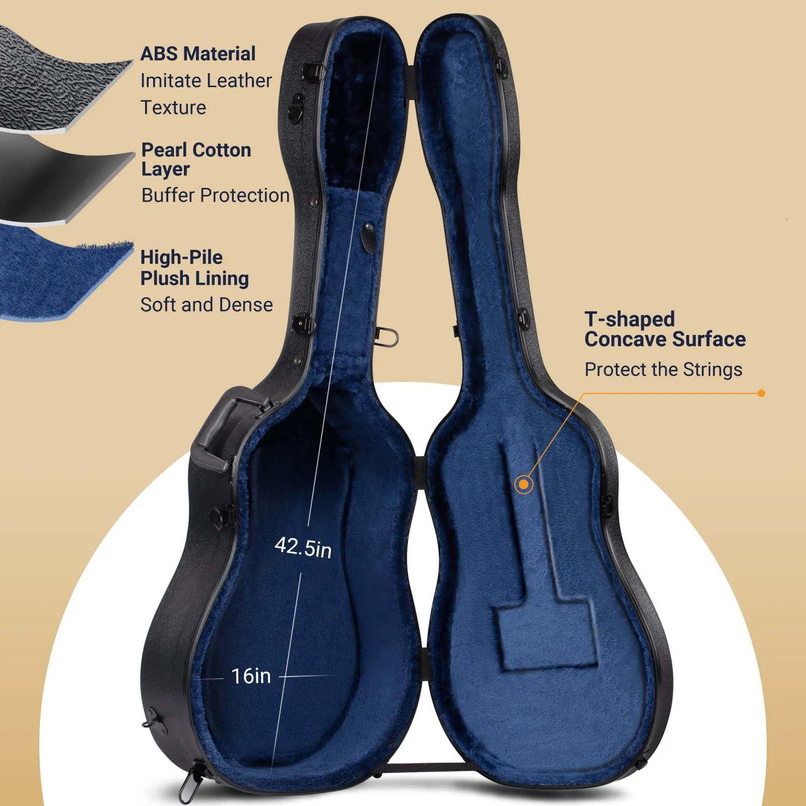 アコースティックギターEVAケース用卸売高品質41インチハードギターケース