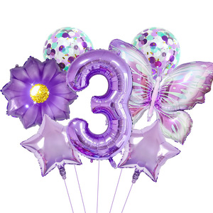 Set di <span class=keywords><strong>Palloncini</strong></span> in Foil a Forma di Fiore da 32 Pollici per Decorazioni di Feste di Compleanno per Bambini da <span class=keywords><strong>1</strong></span> a 9 Anni, Farfalle in Lattice per Baby Shower e Matrimoni - Product Image 6
