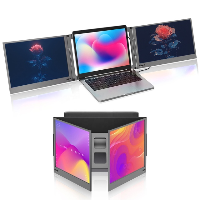 Customize LOGO Laptop Screen Extra Two Screen Extender for 13.3"-17" Notebook Type C One Cable 15.6'INCH Portable Triple Monitor